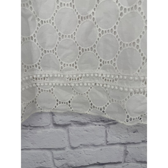 Crown & Ivy Womens XL White Eyelet Halter Mini Dress Cotton Beach Vacay Easter - Picture 7 of 12